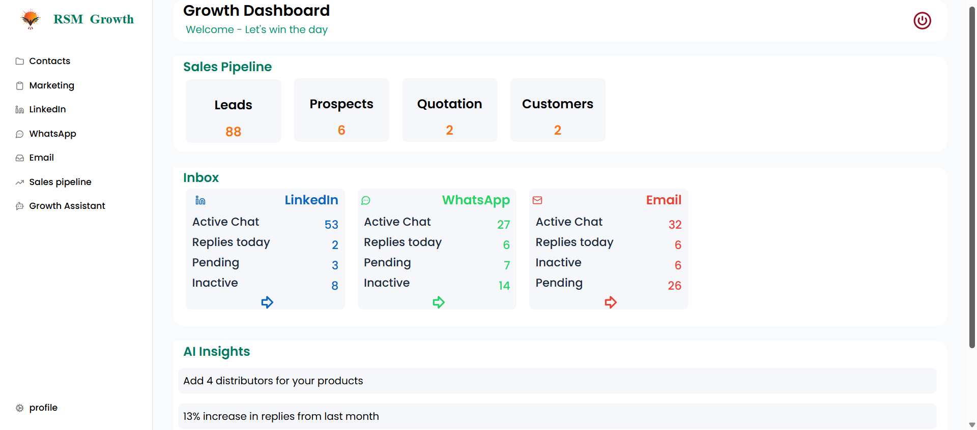 RSM Growth Dashboard Preview