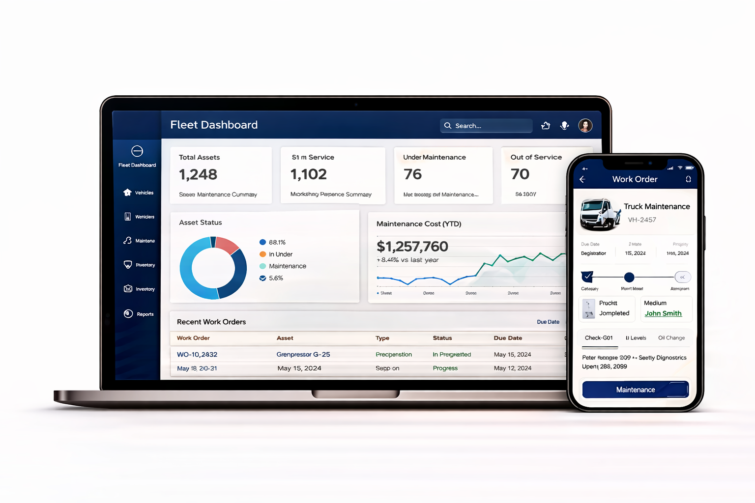Simplifi Solutions fleet management software shown on screen